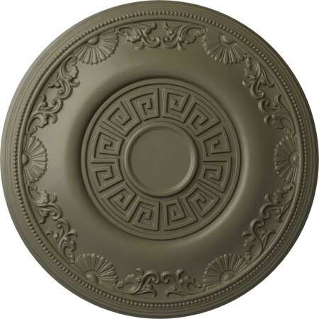 Ekena Millwork Nestor Ceiling Medallion (Fits Canopies up to 5"), Hand-Painted Spartan Stone, 25 7/8"OD x 2 1/4"P CM25NESSF